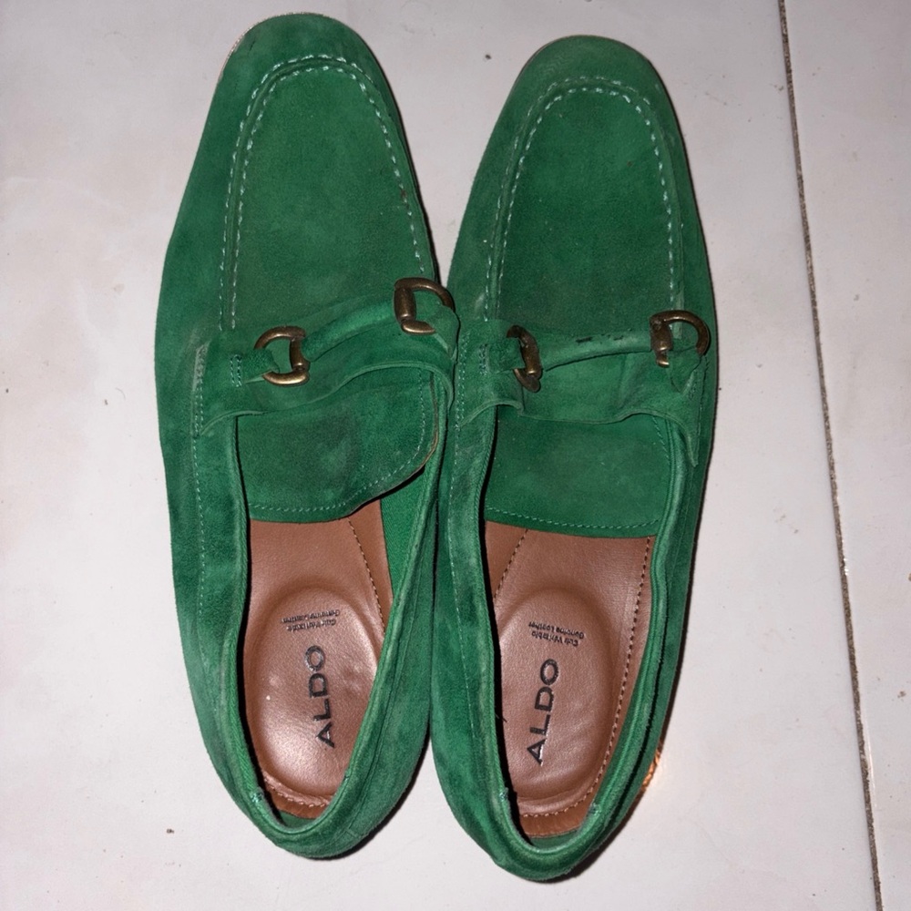 Aldo Green Suede Loafers